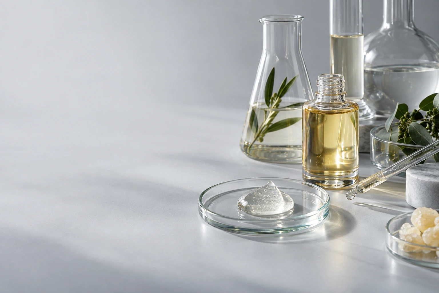Illustrative cosmetics materials and equipment